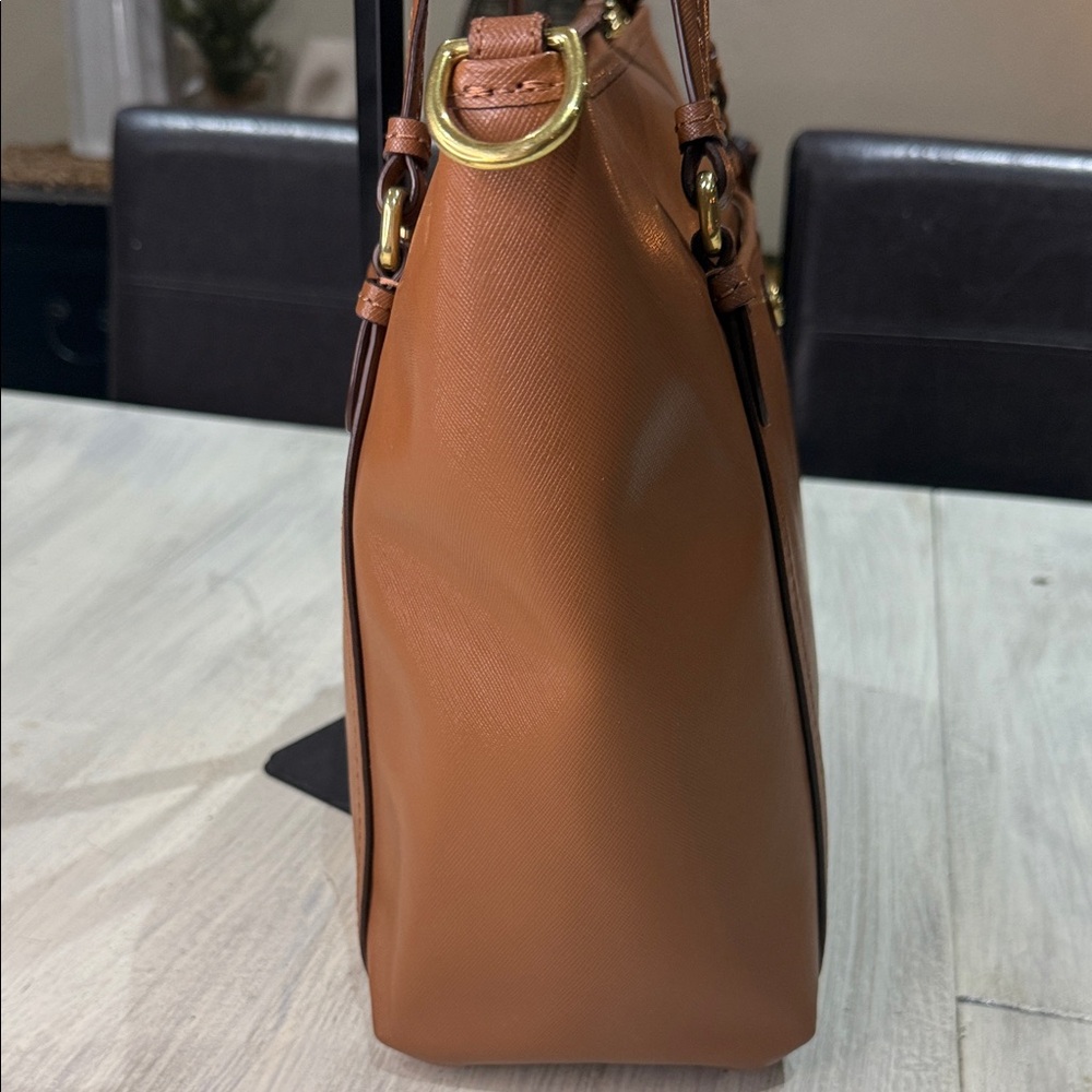 Coach Tan Leather Tote/Crossbody Bag - Picture 6 of 14